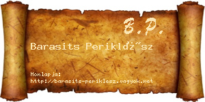Barasits Periklész névjegykártya